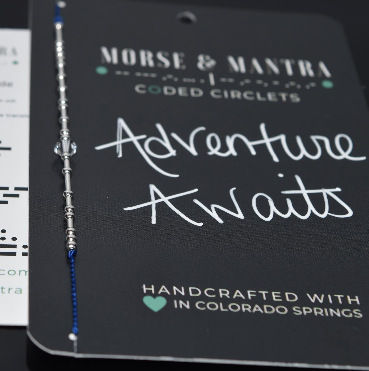 Morse & Mantra- Morse Code Circlets- Adventure Awaits Bracelet