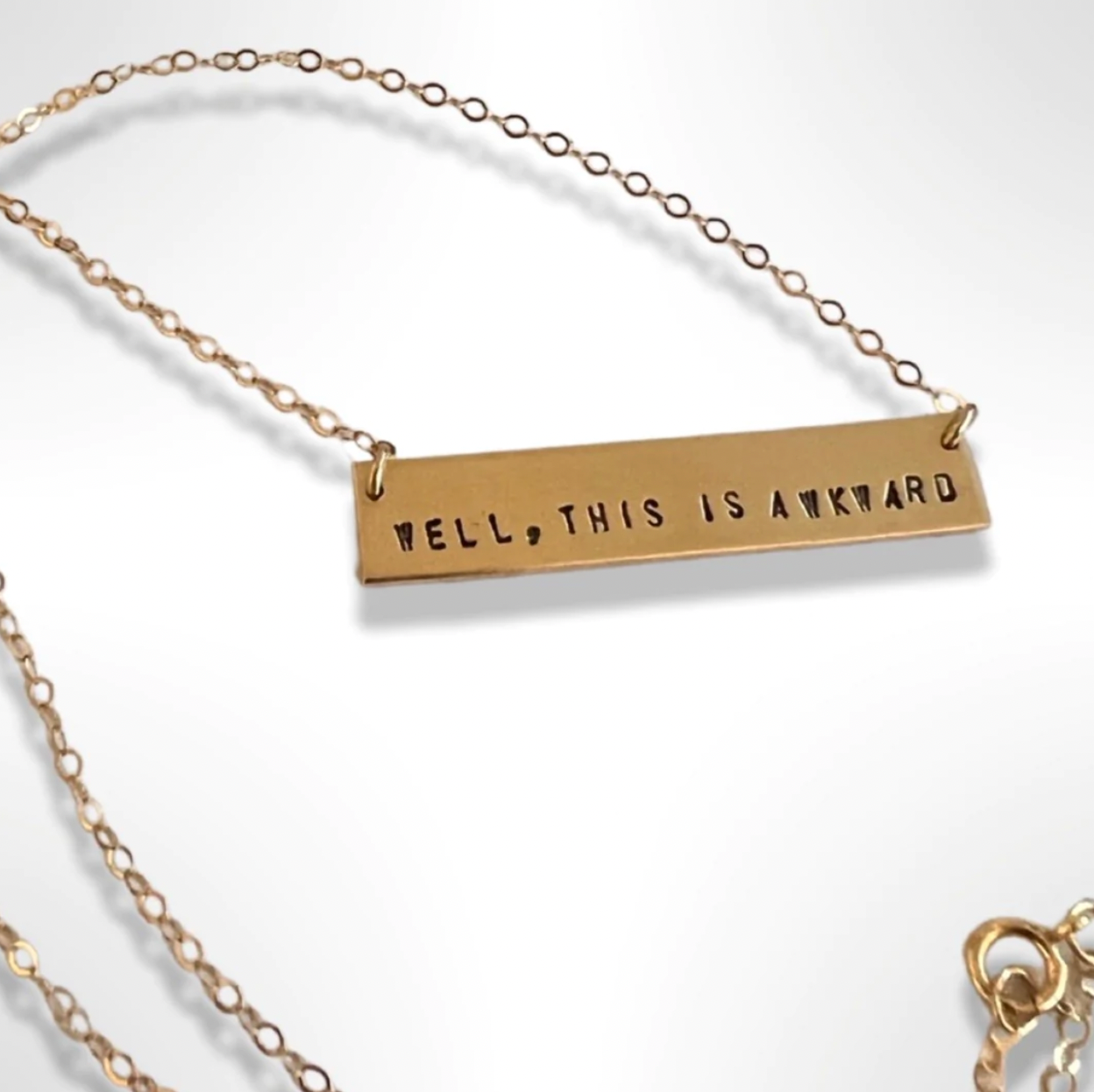 Lux + Luca Jewelry Co. Well This is Awkward Bar Necklace