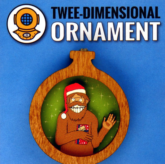 20 Leagues Waving Santa Sasquatch Ornament
