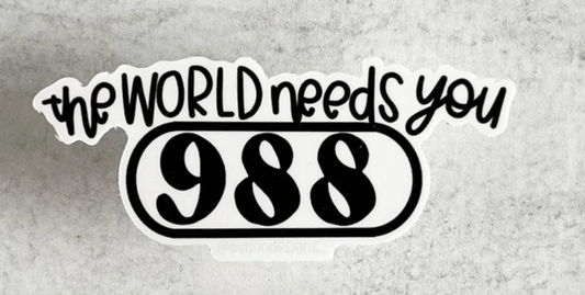 Marie Button- The World Needs You 988 Sticker