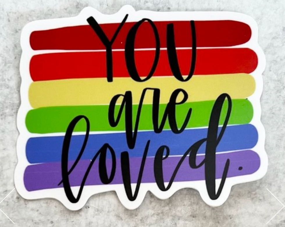 Marie Button- You Are Loved Rainbow Sticker
