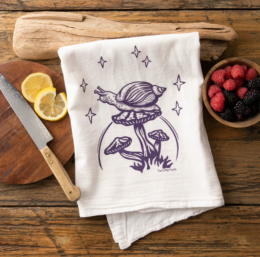 Two Little Fruits- Tea Towels- Snail and Mushrooms
