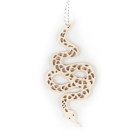 Light + Paper Snake Wooden Ornament