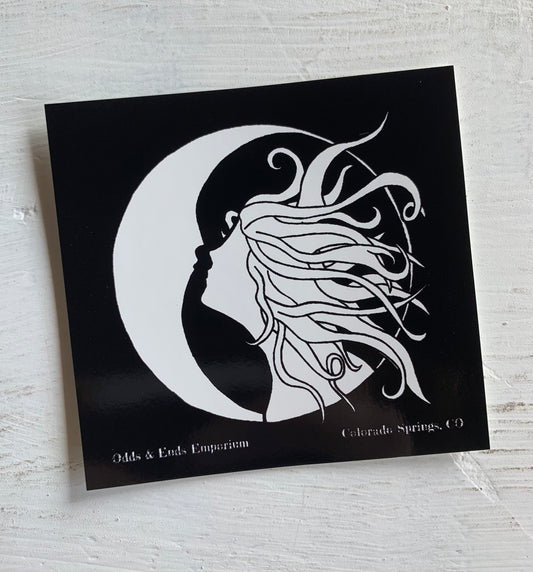 O&E Moon Girl Sticker